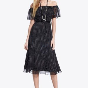 WHBM Polka-dot Off the Shoulder Dress